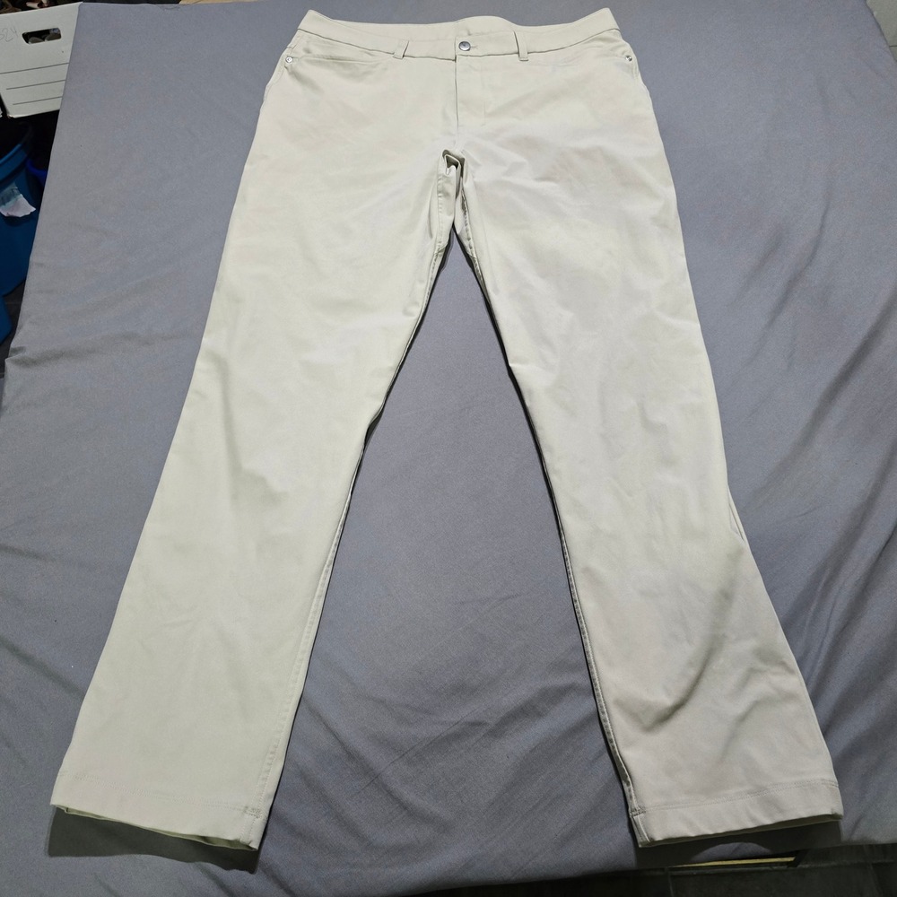 Lululemon ABC Pant Men 36x32 Khaki Slim Fit Warpstreme LM5AQ9S
